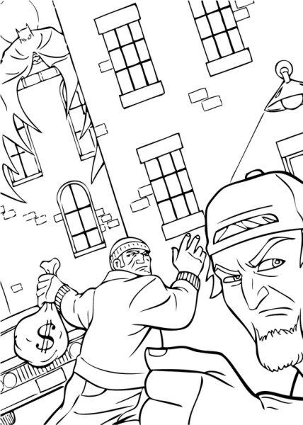 Преступник раскраска