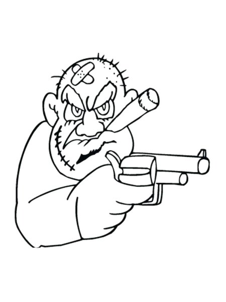 Бандит раскраска для детей