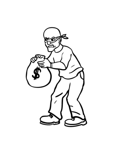 Вор раскраска