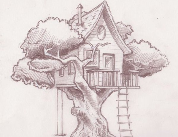 Необычные здания карандашом