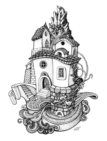 Сказочные домики рисование