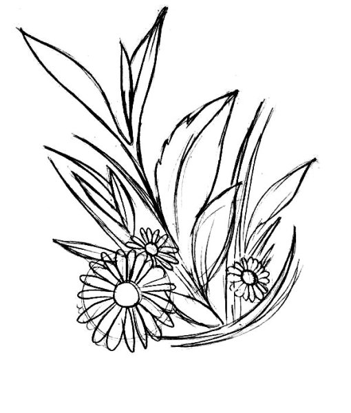 Раскраска ваза с ромашками