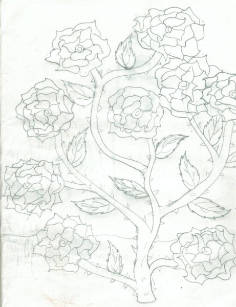 Роза раскраска