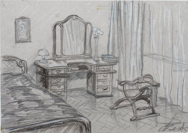 Угловая перспектива интерьера