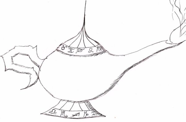 Лампа Аладдина эскиз