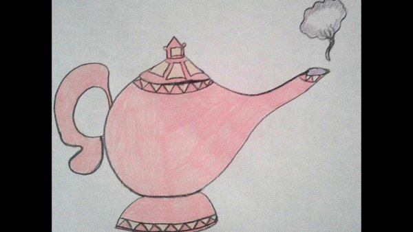 Лампа Аладдина для срисовки
