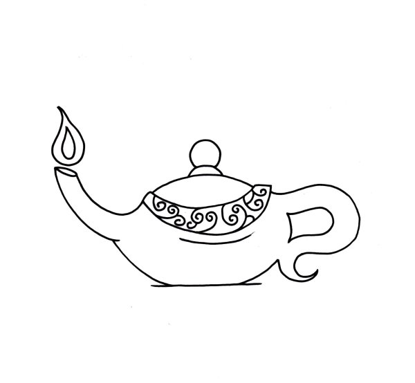 Алладин с лампой раскраска