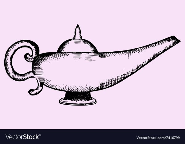 Лампа Аладдина карандашом