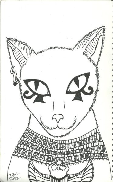 Бастет богиня Египта рисунок