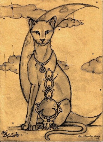 Бастет богиня Египта рисунок