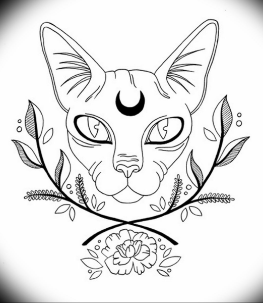 Египетская кошка карандашом