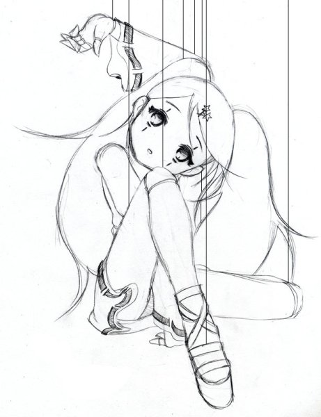 Деревянный человечек для рисования карандашом