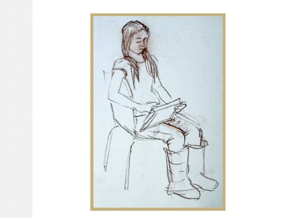 Наброски сидящей фигуры человека