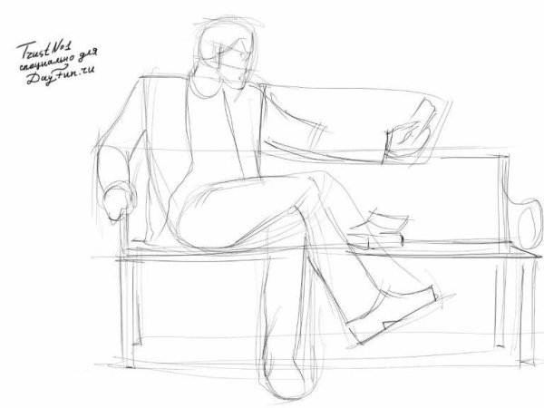 Набросок сидящего человека