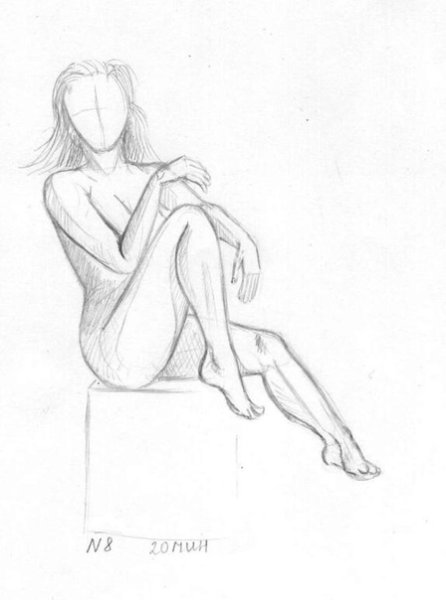 Наброски сидящей фигуры