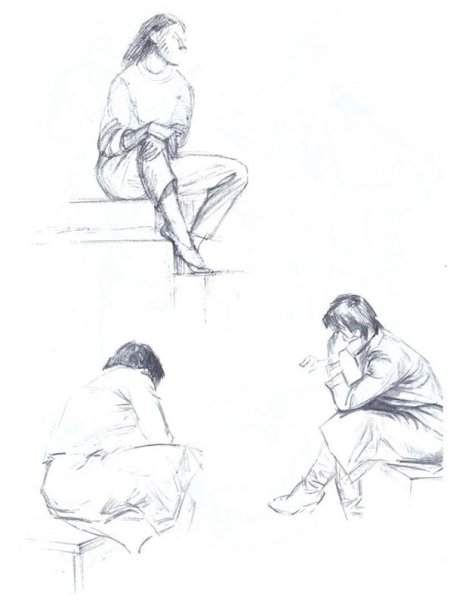 Сидящий человек рисунок