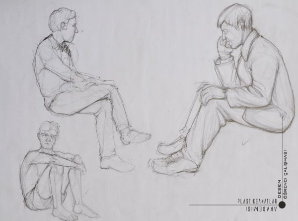 Набросок сидящего человека