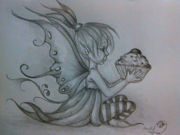 Фея тату эскиз