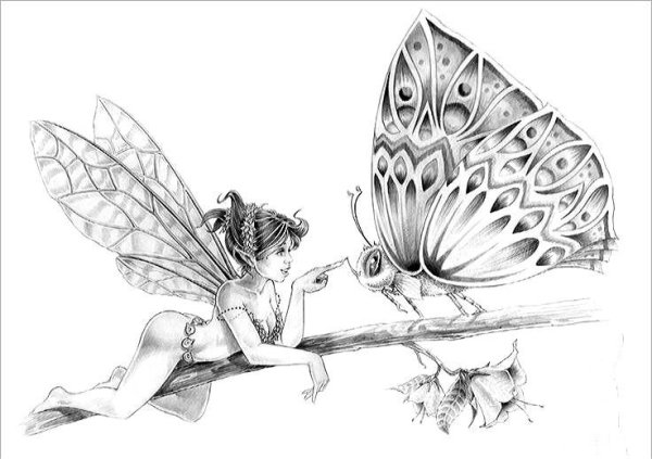 Рисунки для срисовки феи