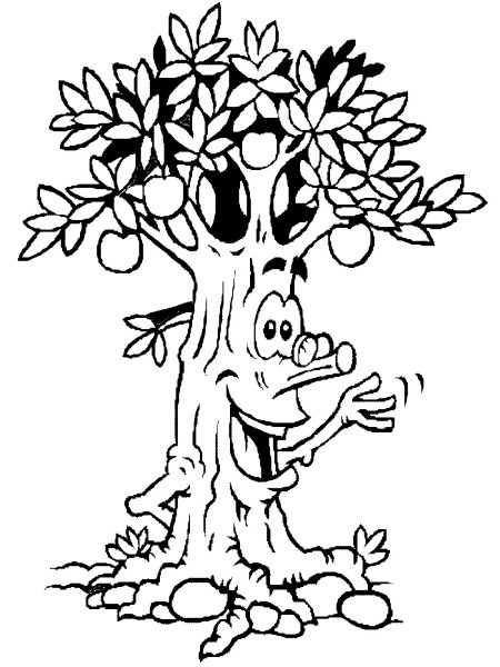 Дерево раскраска для детей
