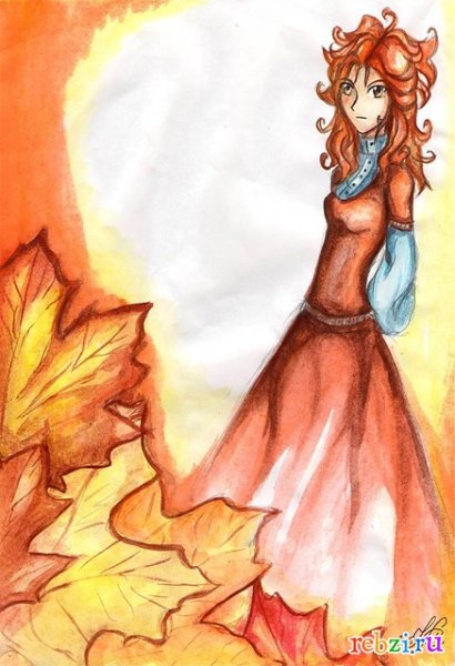 Осень в виде девушки рисунки