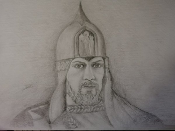 Раскраска русский воин Александр Невский