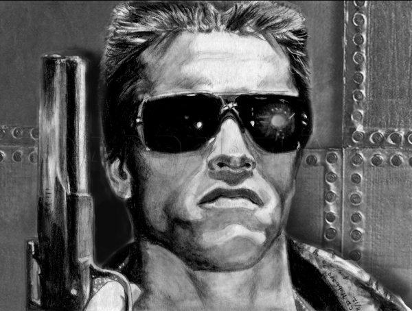 Шварценеггер Терминатор портрет