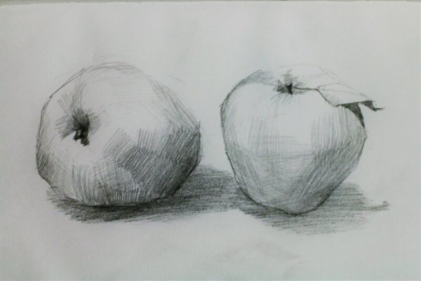 Яблоко карандашом