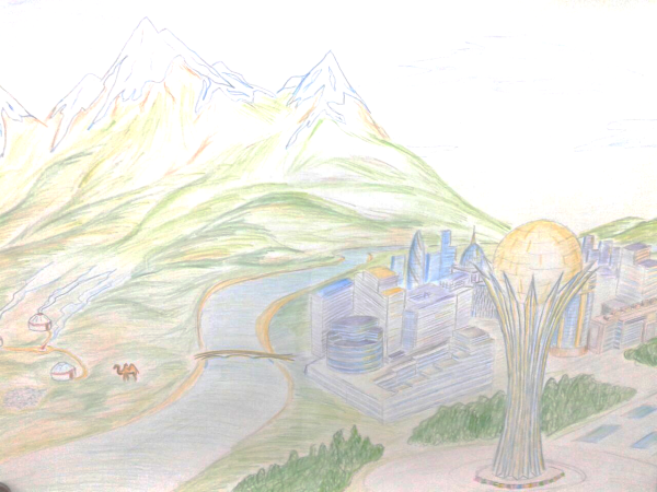 Рисунок детей на тему Астана