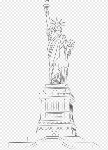 Рисунок статуи свободы карандашом в полный рост