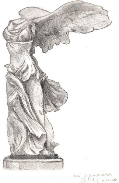 Ника Самофракийская скульптура рисунок