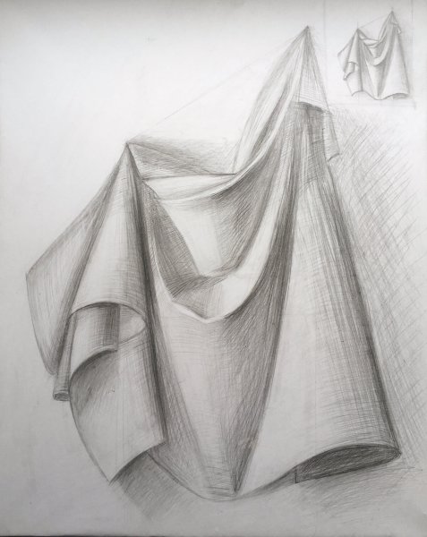 Драпировка карандашом
