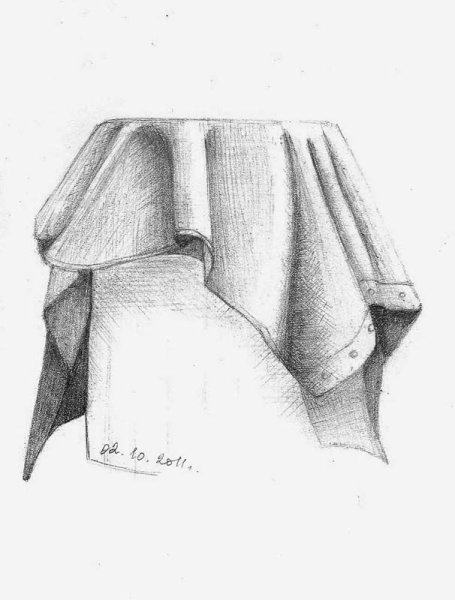 Складки ткани карандашом