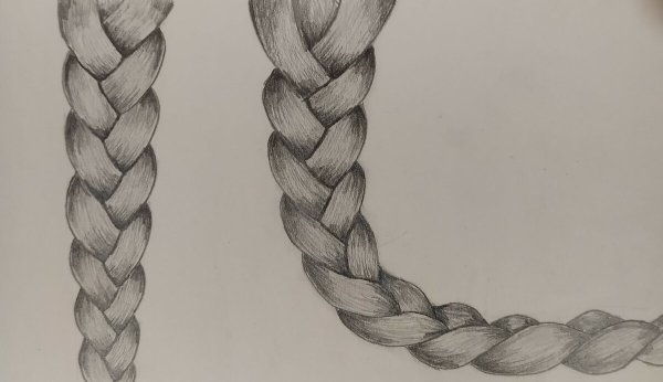 Косичка карандашом