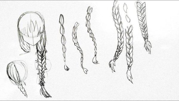 Нарисовать косичку