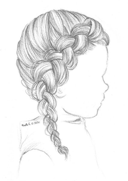 Косичка рисунок карандашом