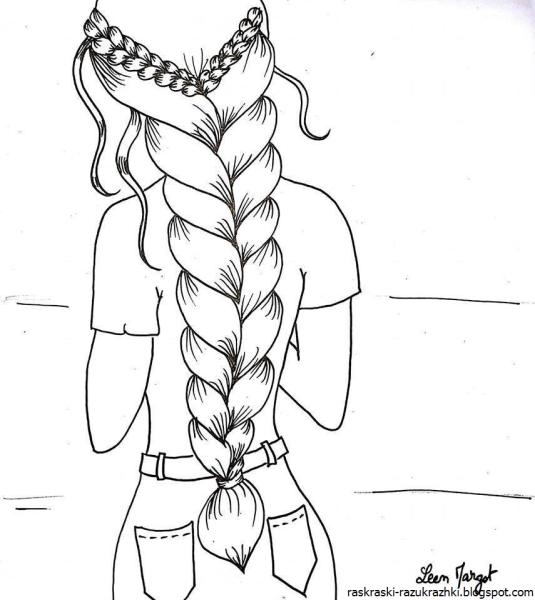 Поэтапное рисование косички