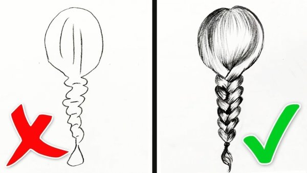 Косы для срисовки карандашом