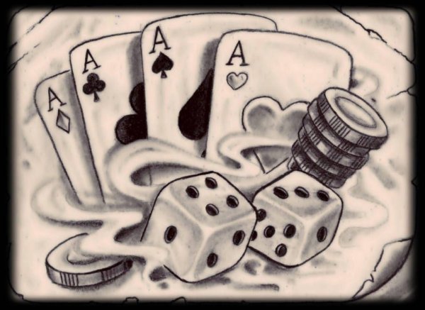 Тату с игральными костями