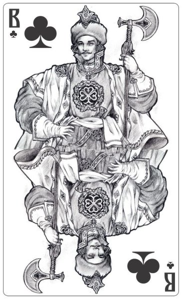 Игральные карты валет Треф