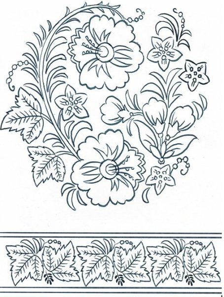 Хохломская роспись трафареты шаблоны