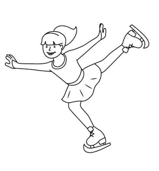 Фигуристка рисунок для срисовки