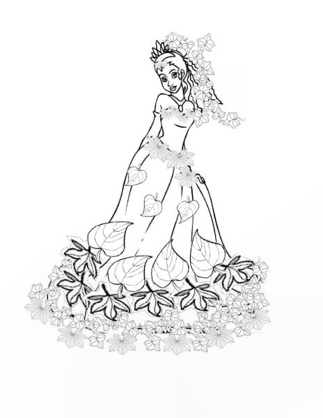 Девочка осень раскраска