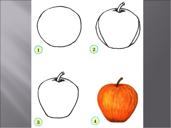 Яблоко раскраска для малышей