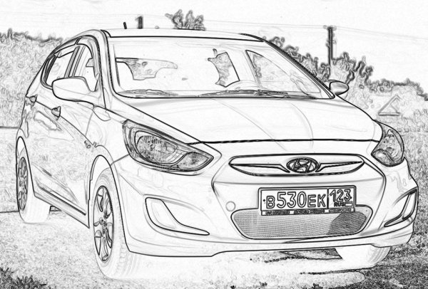 Hyundai Solaris для разукрашивания