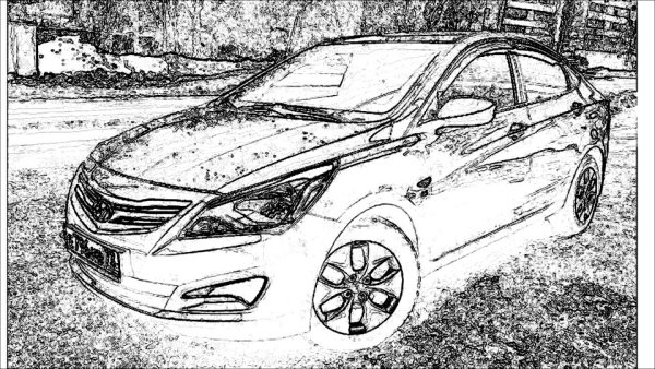 Раскраска Хендай Солярис