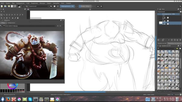 Дота 2 персонажи ПУДЖ рисунок