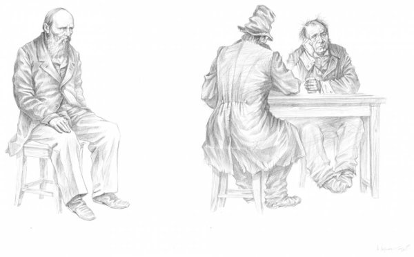 Достоевский рисунок легкий