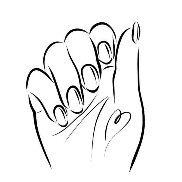 Силуэт руки с ногтями