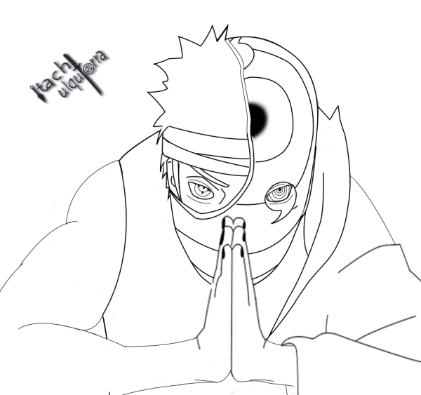 Раскраски Наруто Обито Учиха